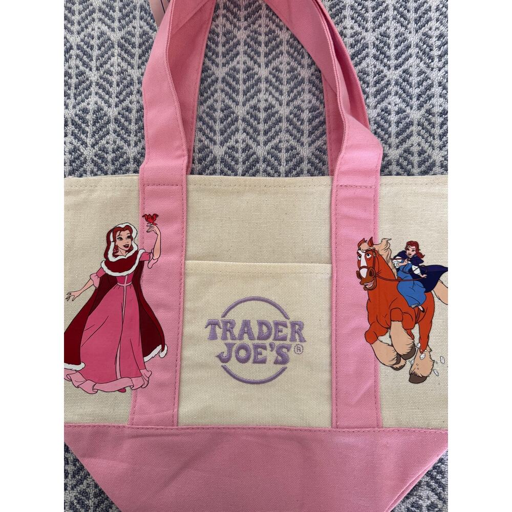 Disney Belle Pink Dress with Horse and Beast Custom Made Trader Joes Mini Tote